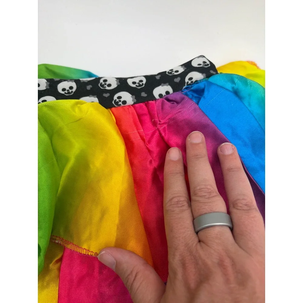 Spooktacular Creations Funky Bones Skeleton Rainbow Costume Girls Small 5-7 FLAW
